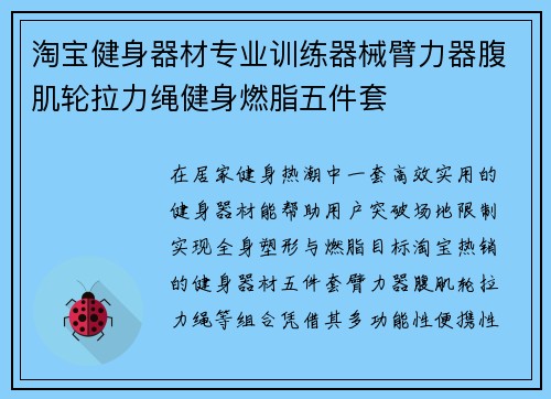 淘宝健身器材专业训练器械臂力器腹肌轮拉力绳健身燃脂五件套